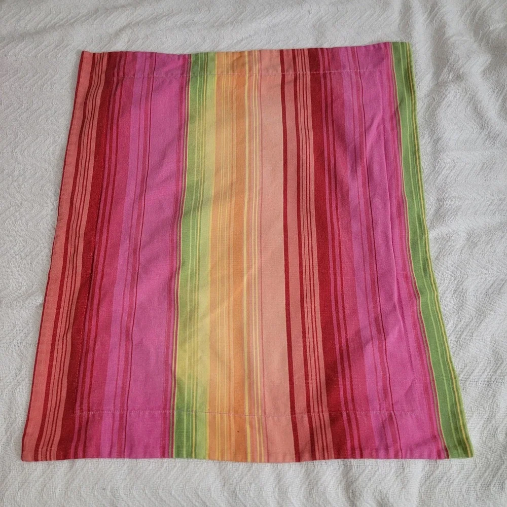 PB Teen Duvet Set Rainbow Stripe Duvet Cover‎ Pillowcase Cotton Twin Dopamine